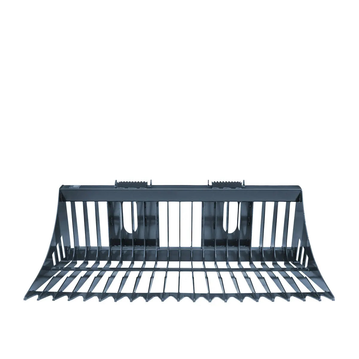 84" Skid Steer Rock Skeleton Bucket Attachment, Solid Steel, Universal Mount, 4" Tine Spacing, 45-70 HP, TMG-SB84