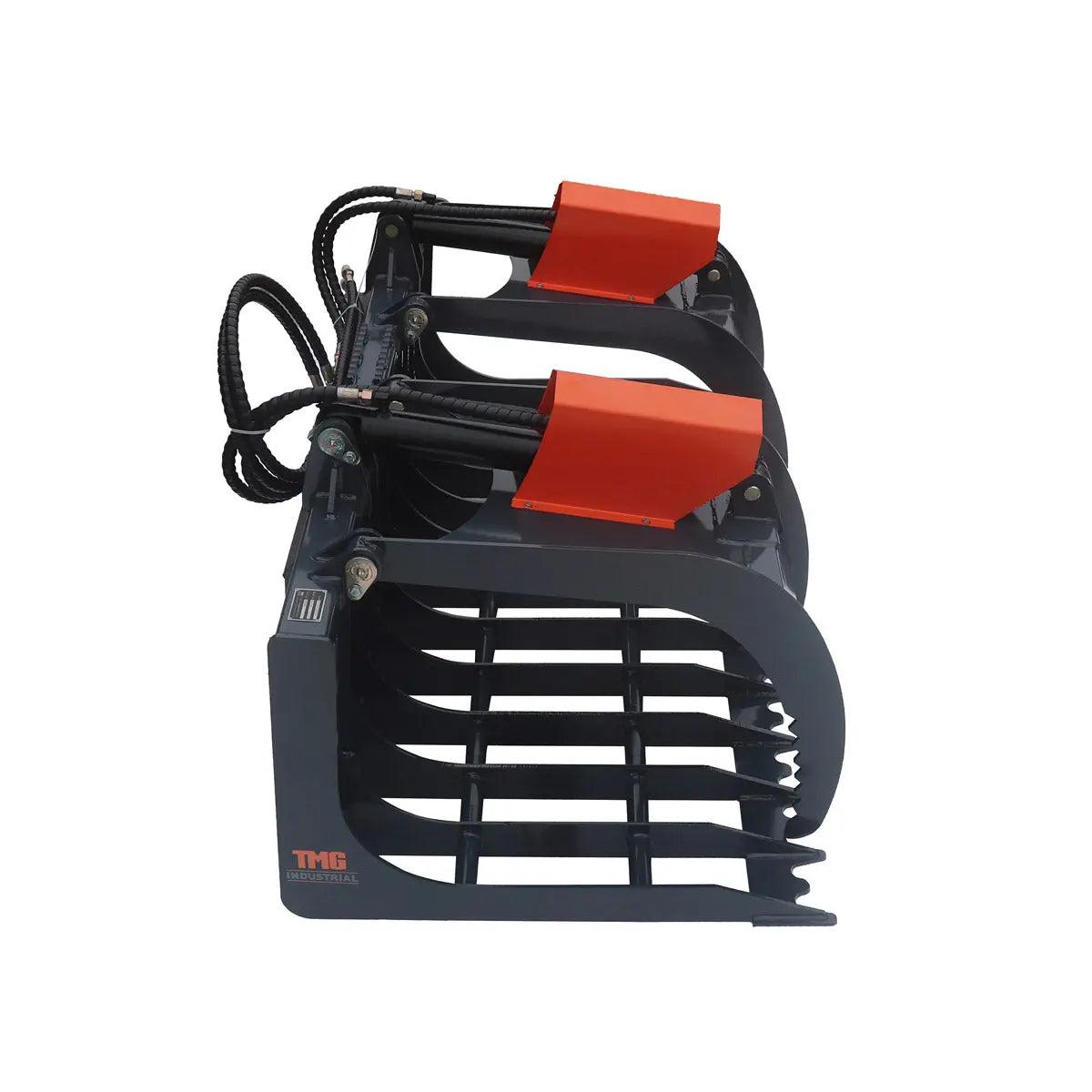 84" Skid Steer Rock Skeleton Grapple Attachment, Universal Mount, 36" Arm Opening, 6" Tine Spacing, 2500 lb Weight Capacity, TMG-SG84