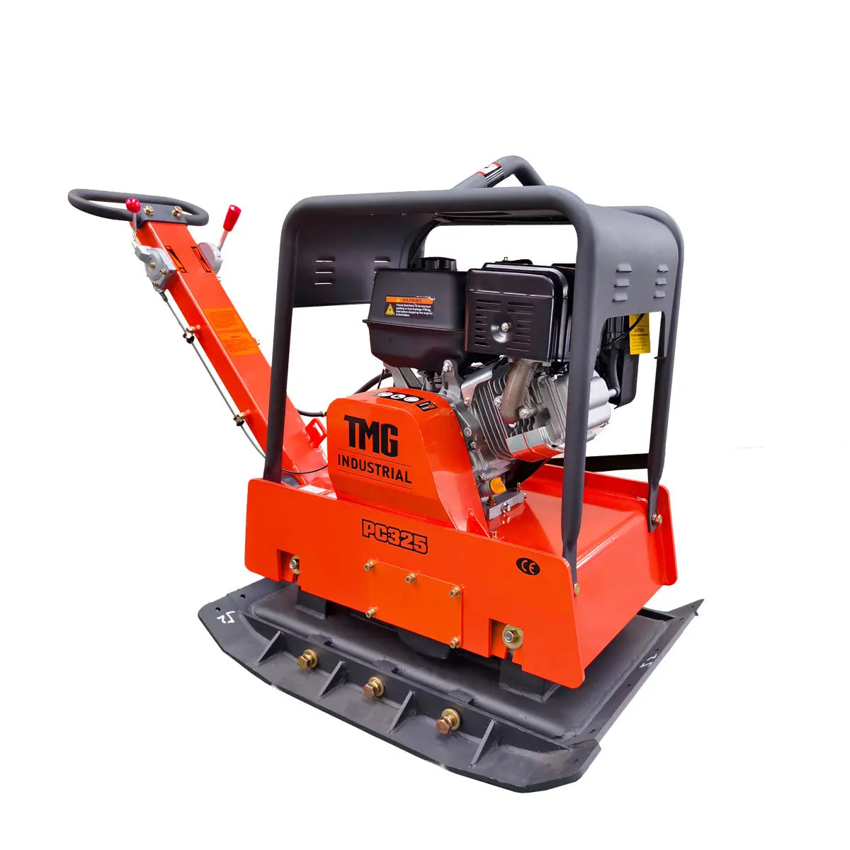 8500 Lbs Reversible Plate Compactor, 13 HP Loncin G390F EPA Engine, Self-Adjusting Centrifugal Clutch, TMG-PC325