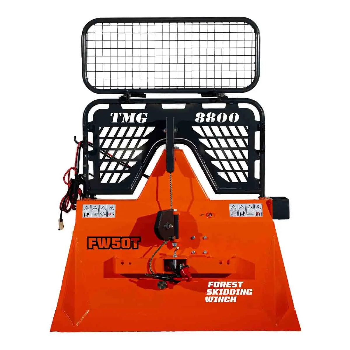 8,800-lb Skidding Winch Pro – Attachment for 30-50 HP Tractors, 3-Point Hitch, 200' Steel Cable TMG-FW50T