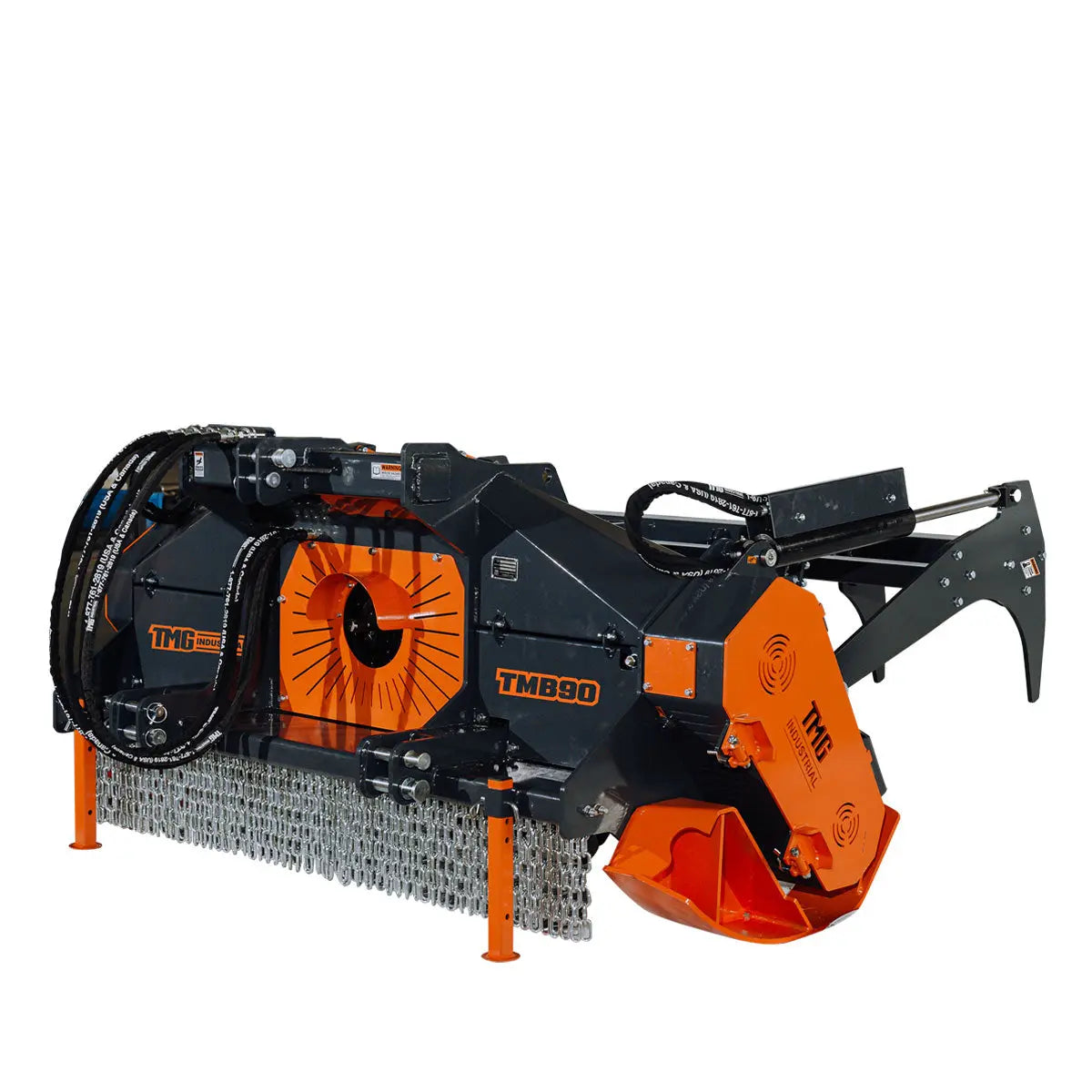 89" Forestry Brush Mulcher, Category 2 Hookup, Widia Cutting Teeth, 70-130 HP Tractors, 3-PTO Shaft Included, TMG-TMB90