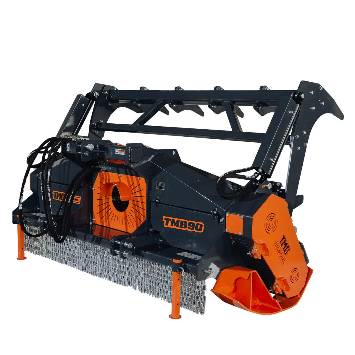 89" Forestry Brush Mulcher, Category 2 Hookup, Widia Cutting Teeth, 70-130 HP Tractors, 3-PTO Shaft Included, TMG-TMB90