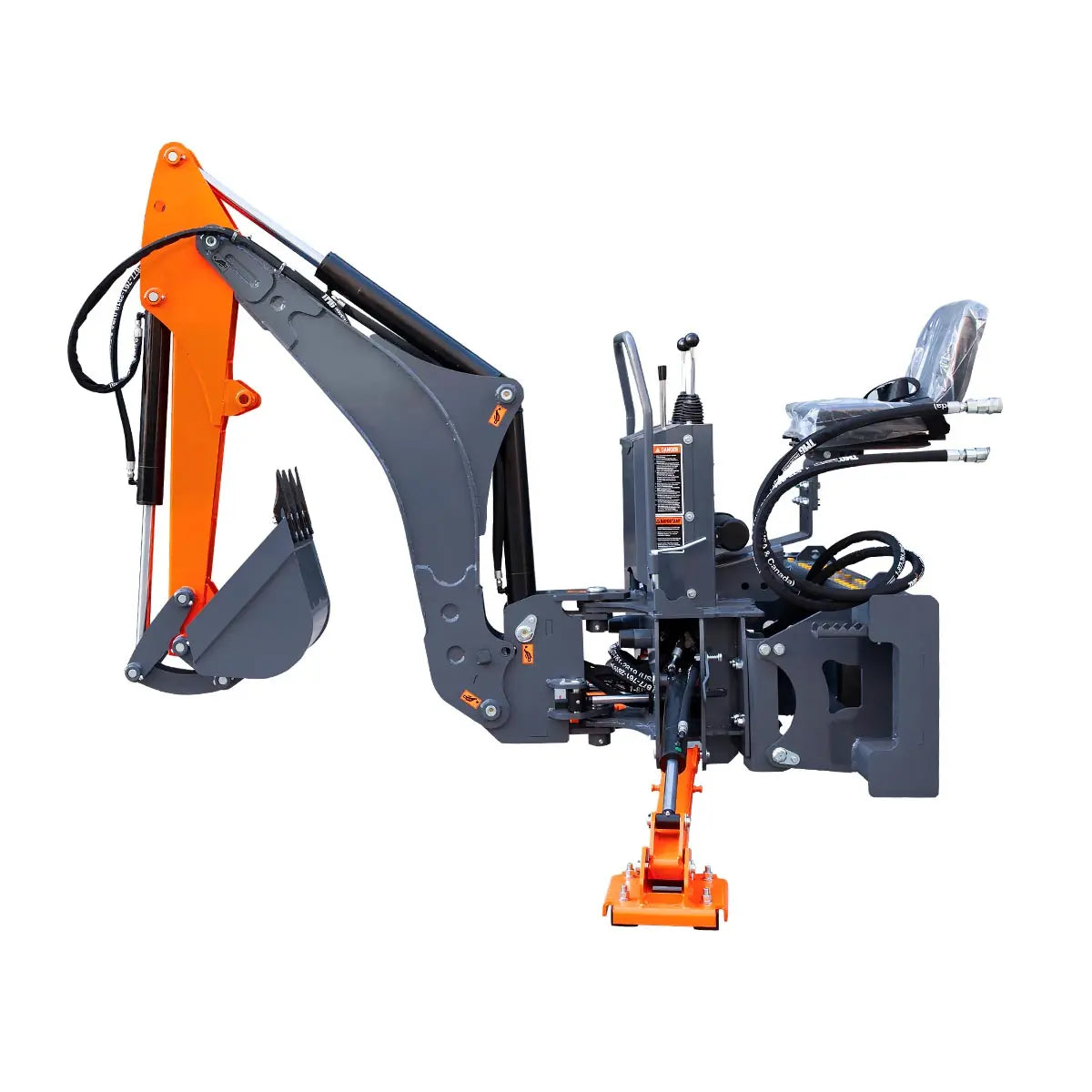 9-ft Skid Steer Swing Backhoe Attachment, 180° Boom Swing and Bucket Rotation, 15" Bucket, TMG-SBH60