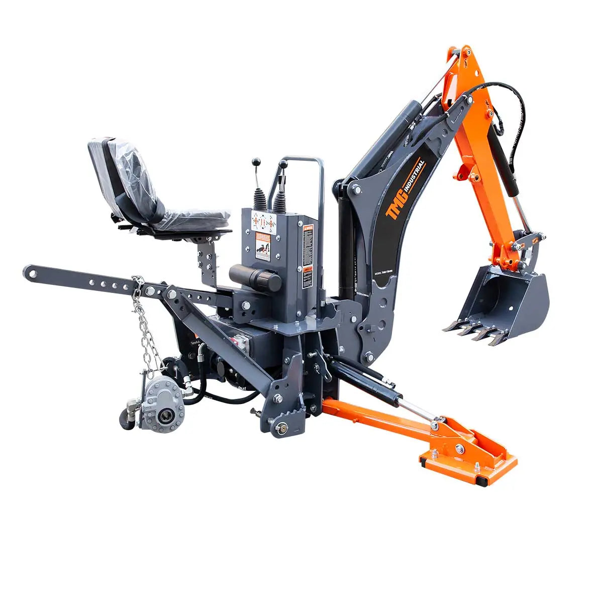 9-ft Tractor Swing Backhoe Attachment, Category 1 & 2, 180° Boom and Bucket Rotation, 15" Bucket Included, TMG-TBH90