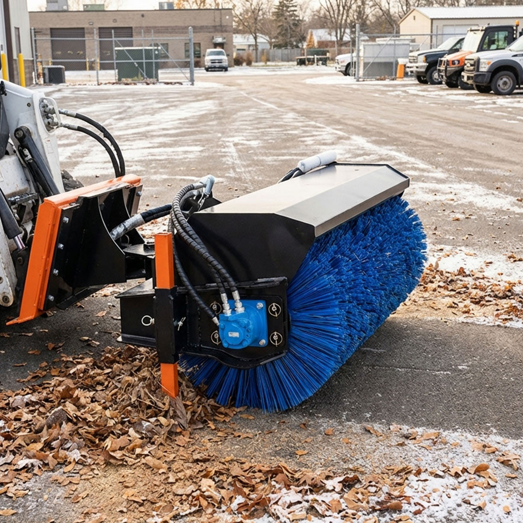 72" Skid Steer Rotary Angle Broom, Standard Flow, Bi-Directional, 27" Brush Diameter, 45-75 HP Skid Steers, TMG-AB72
