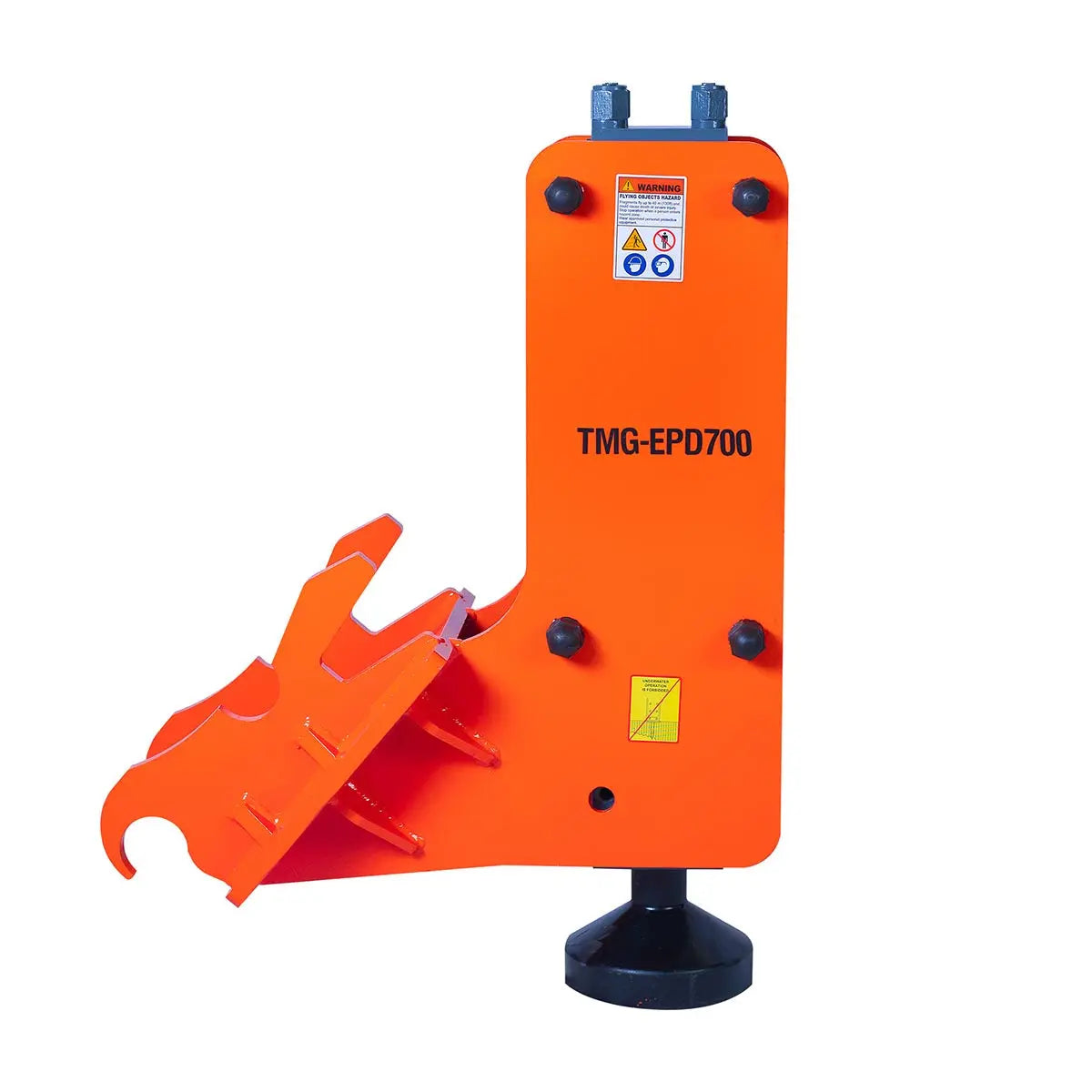 Excavator Hydraulic Post Pounder, 700 Ft-lb Energy Class, 500-900 BPM, 8" Post Capacity, 4-7 Ton Excavator, TMG-EPD700