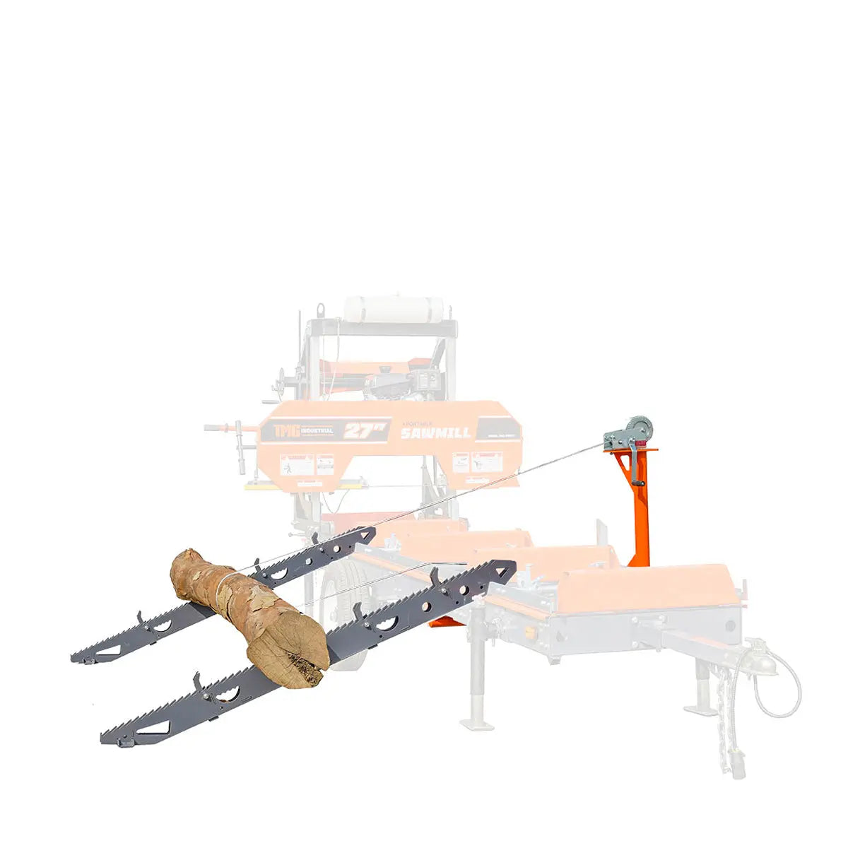 Log Loading Ramp Kit for Sawmill Trailer PSM27, Mast/Boom, 70" Ramp Length, 3800-lb Load Capacity, TMG-PSM27-Lramp