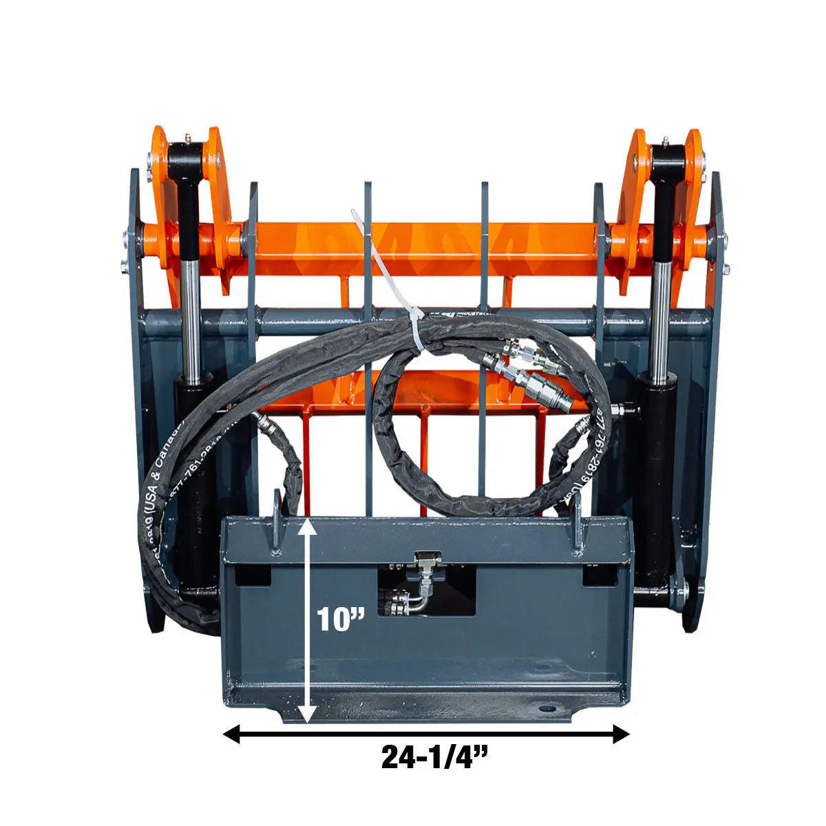 Mini Skid Steer Root Rake Grapple, 35" Working Width, 2200-lb Capacity, Toro Style Mount Plate, TMG-SRG35