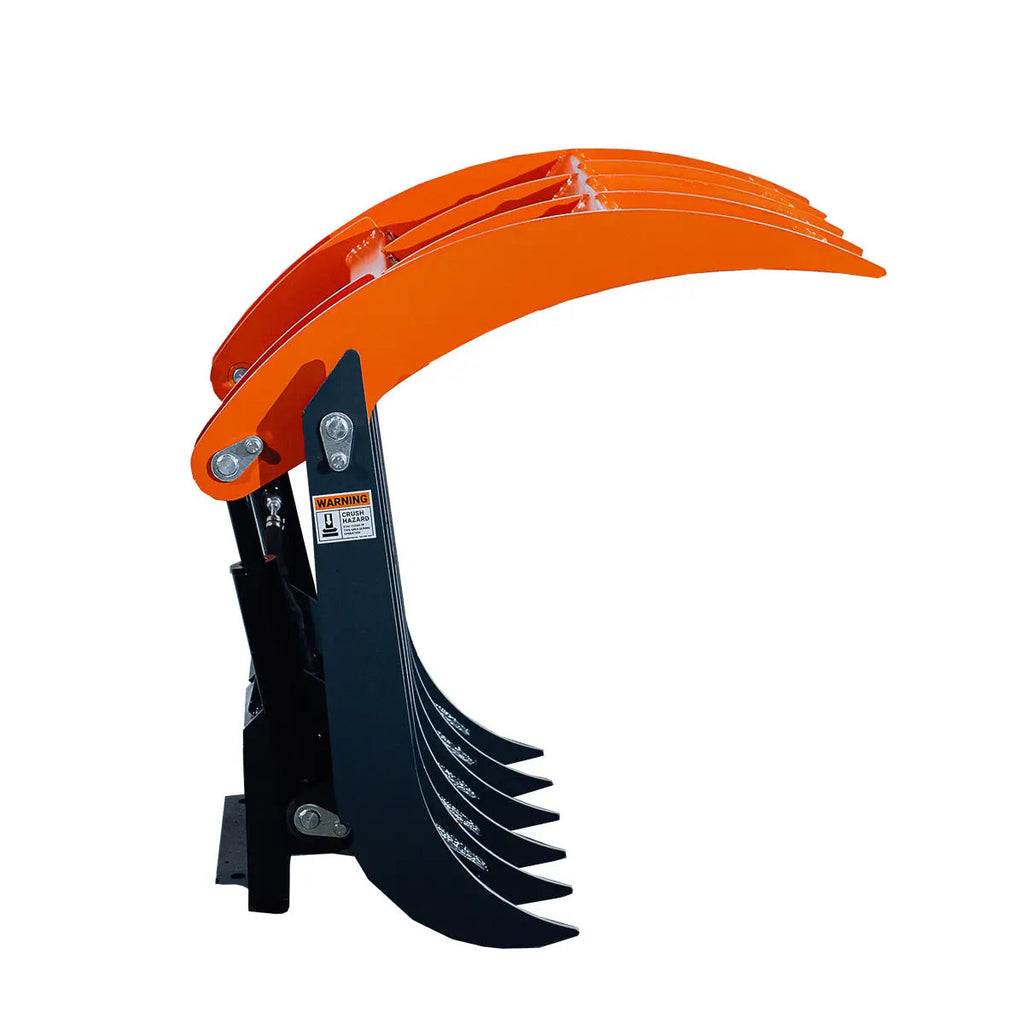 Mini Skid Steer Root Rake Grapple, 35" Working Width, 2200-lb Capacity, Toro Style Mount Plate, TMG-SRG35