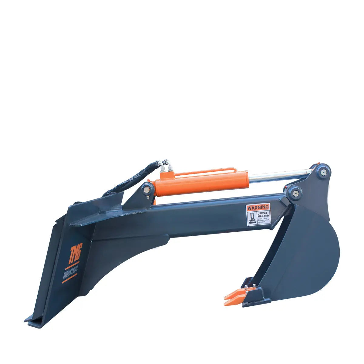 Skid Steer Backhoe Attachment, 12" Bucket Included, 30-60 HP Carriers, 59" Digging Depth, TMG-SBH45