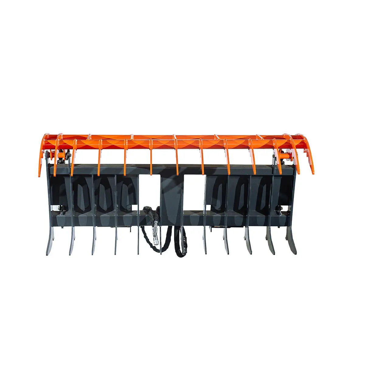 Skid Steer Skeleton Root Rake Grapple, 2600 LB Grapple Capacity, Twin Cylinders, 7" Tine Spacing, TMG-SRR72