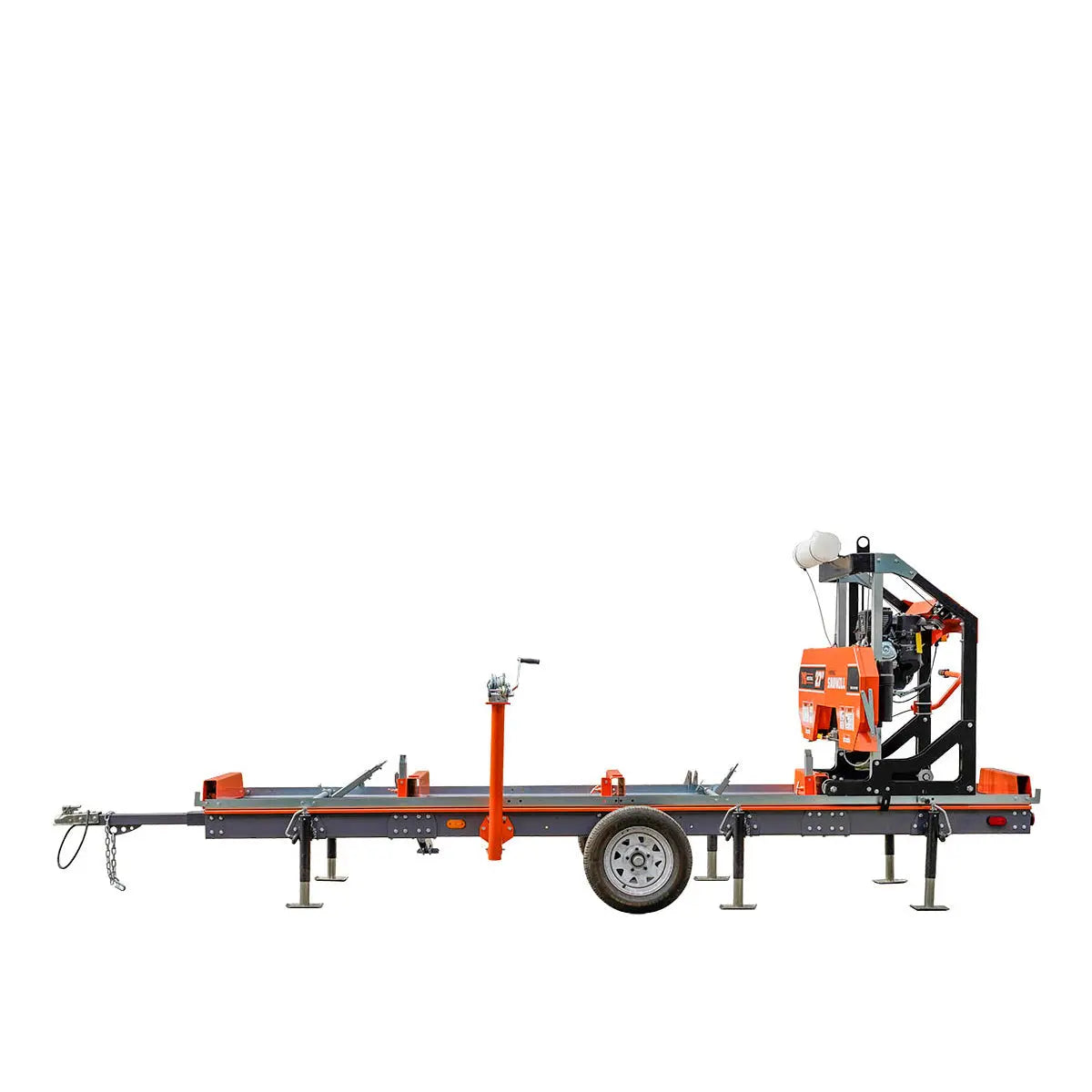Sub-Frame Extension for Sawmill Trailer PSM27, 4400-lb Capacity, Anti-Tipping Rail Guard, TMG-PSM27-Sframe-4EX