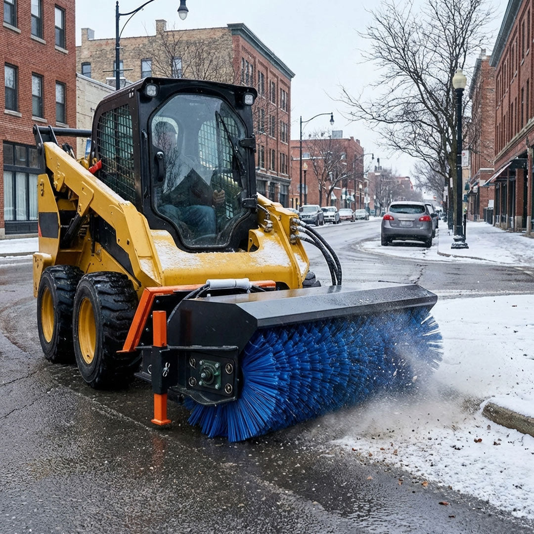 72" Skid Steer Rotary Angle Broom, Standard Flow, Bi-Directional, 27" Brush Diameter, 45-75 HP Skid Steers, TMG-AB72