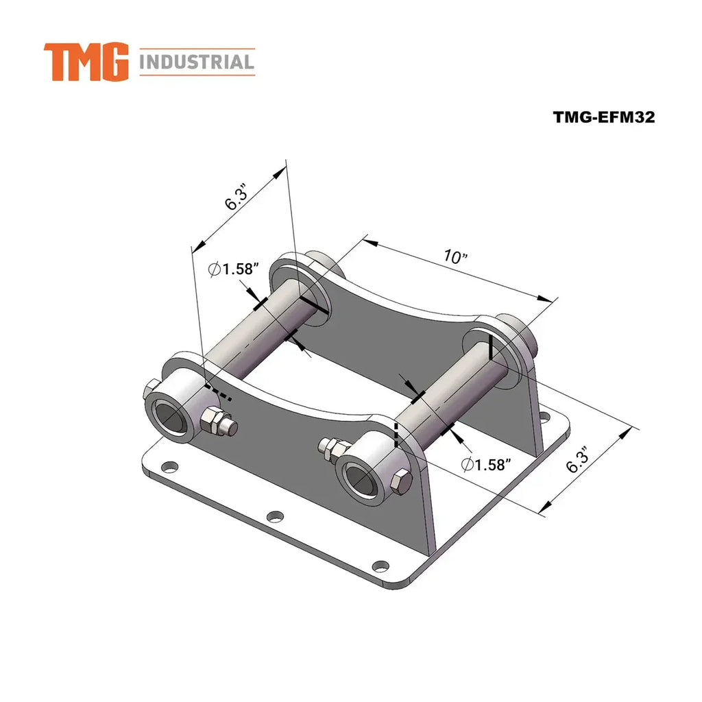 32" Excavator Brush Flail Mower, 3 to 5-ton Carrier, 10-16 GPM, TMG-EFM32