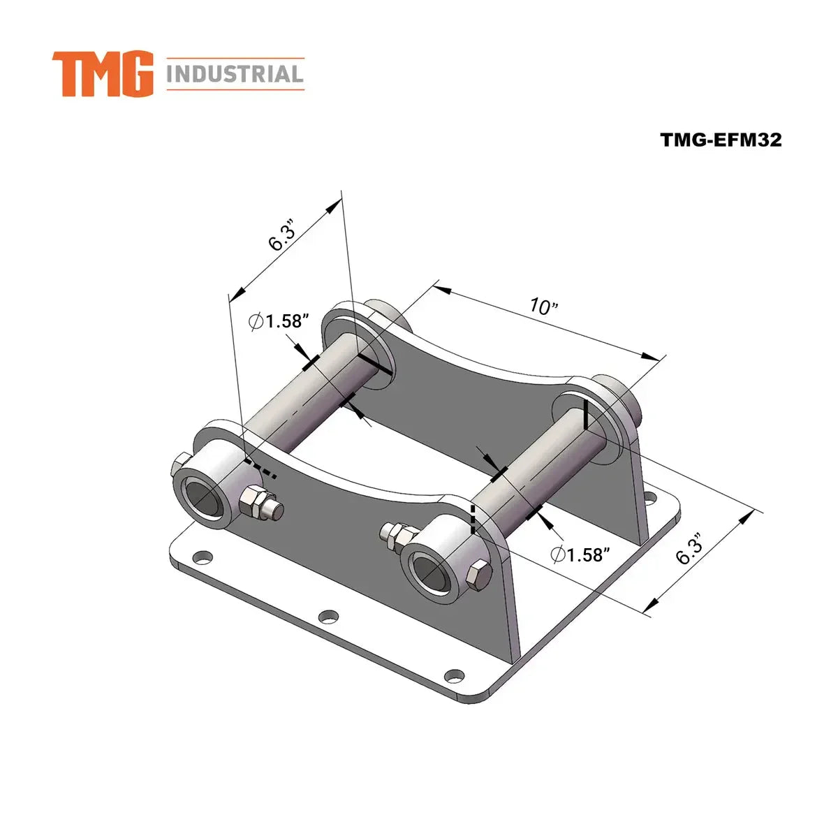 32" Excavator Brush Flail Mower, 3 to 5-ton Carrier, 10-16 GPM, TMG-EFM32