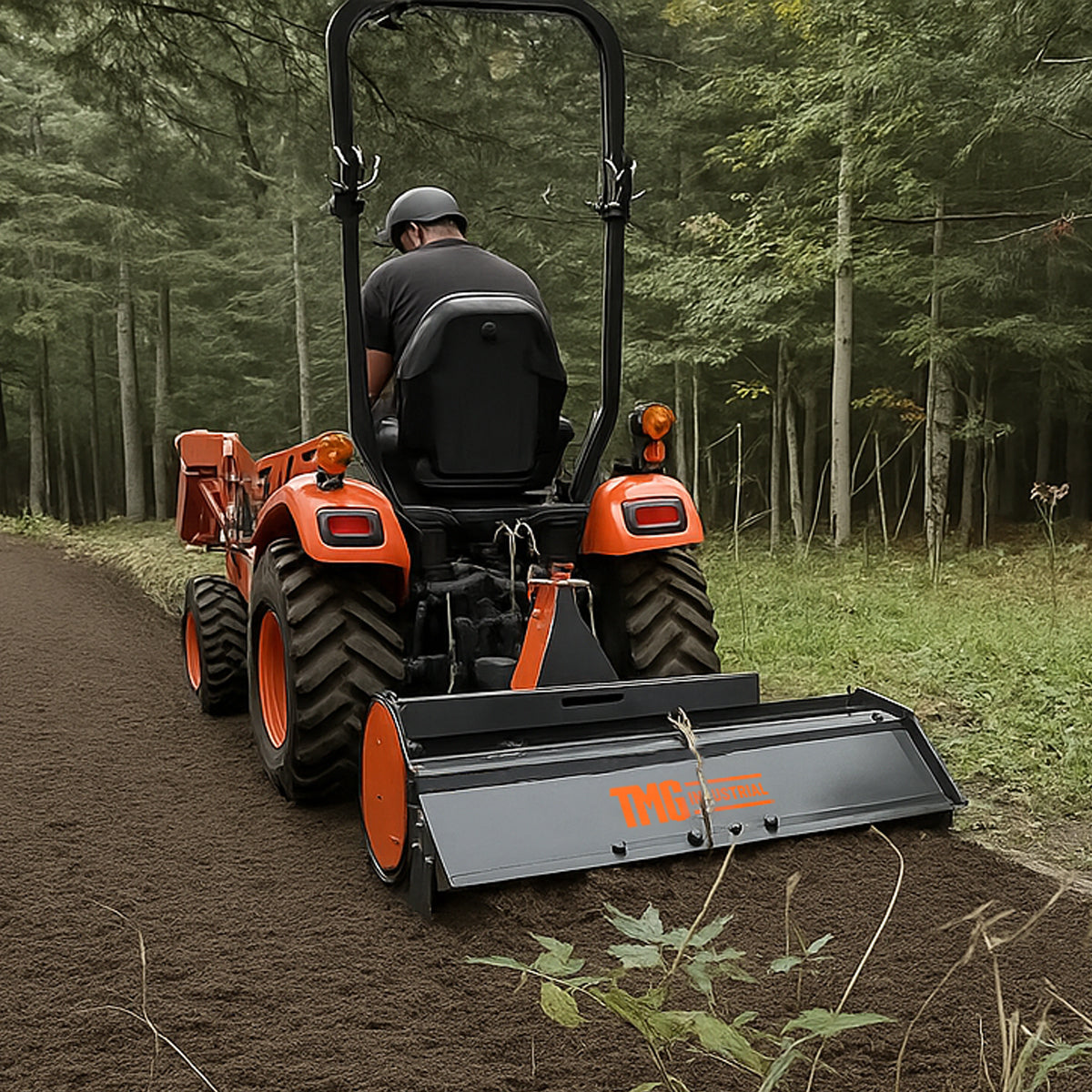 48" 3-Point Hitch Rotary Tiller, 18-30 HP Sub-Compact, 3-½" Tilling Depth, PTO Shaft Included, Category 1 Hookup, TMG-RT120
