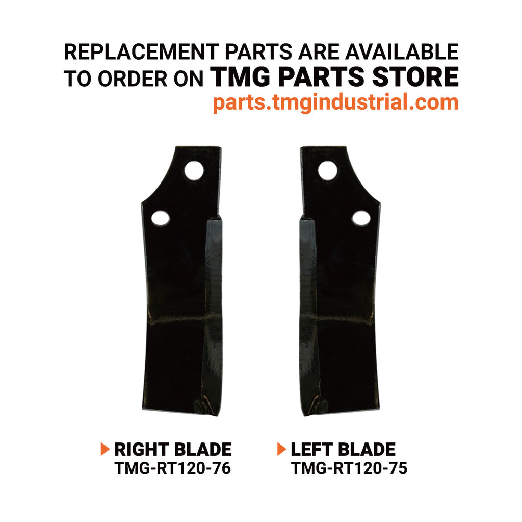 48" 3-Point Hitch Rotary Tiller, 18-30 HP Sub-Compact, 3-½" Tilling Depth, PTO Shaft Included, Category 1 Hookup, TMG-RT120